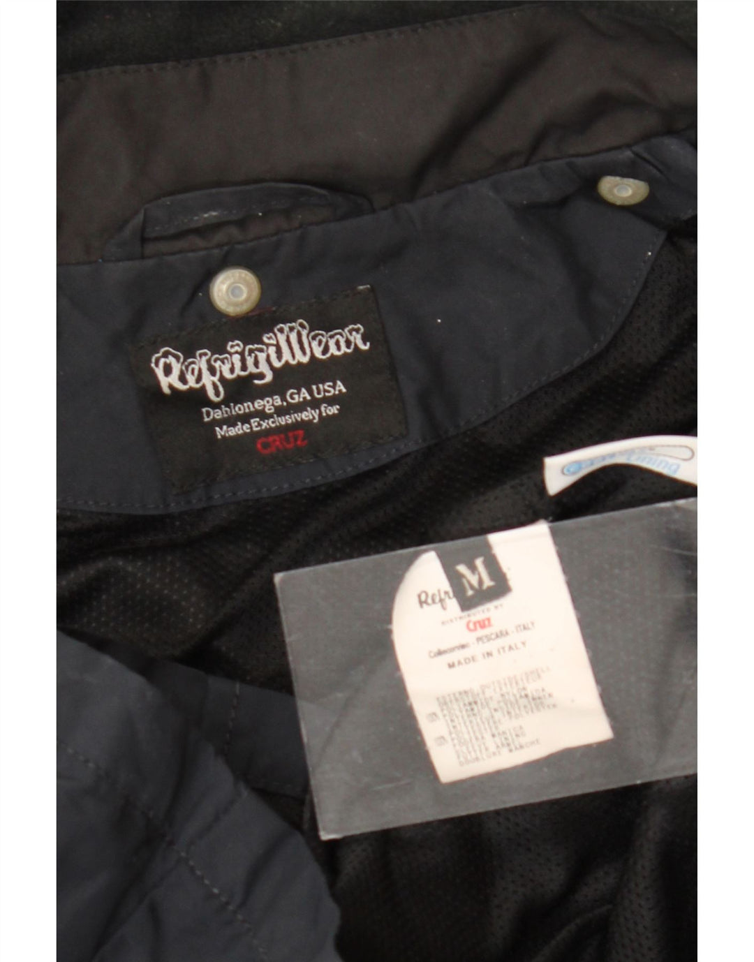 Jaqueta de chuva feminina Refrigiwear com capuz Cruz UK 12 médio azul marinho poliamida