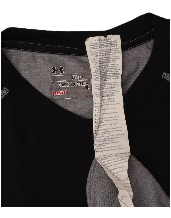 Under Armour Mens Heat Gear Vest Top Pequeno Poliéster Preto Colorblock
