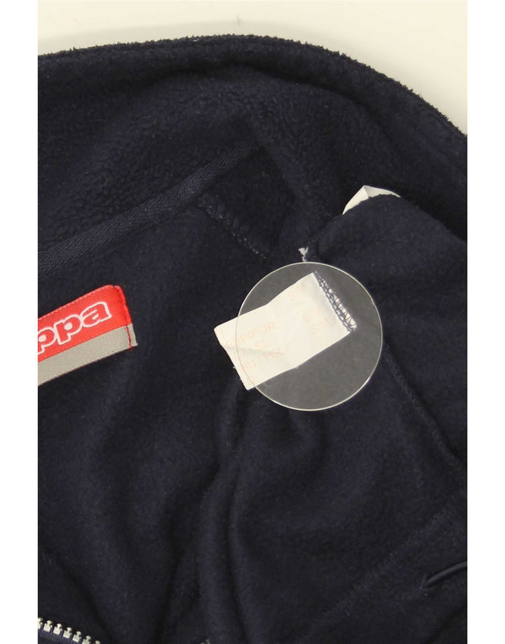 Kappa Mens Zip Neck Fleece Jumper Pequeno Poliéster Azul Marinho