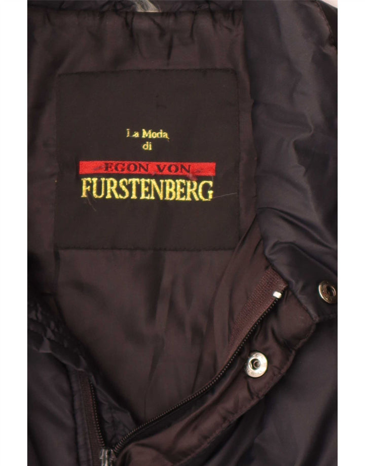 Jaqueta acolchoada masculina Egon Von Furstenberg UK 40 grande preta