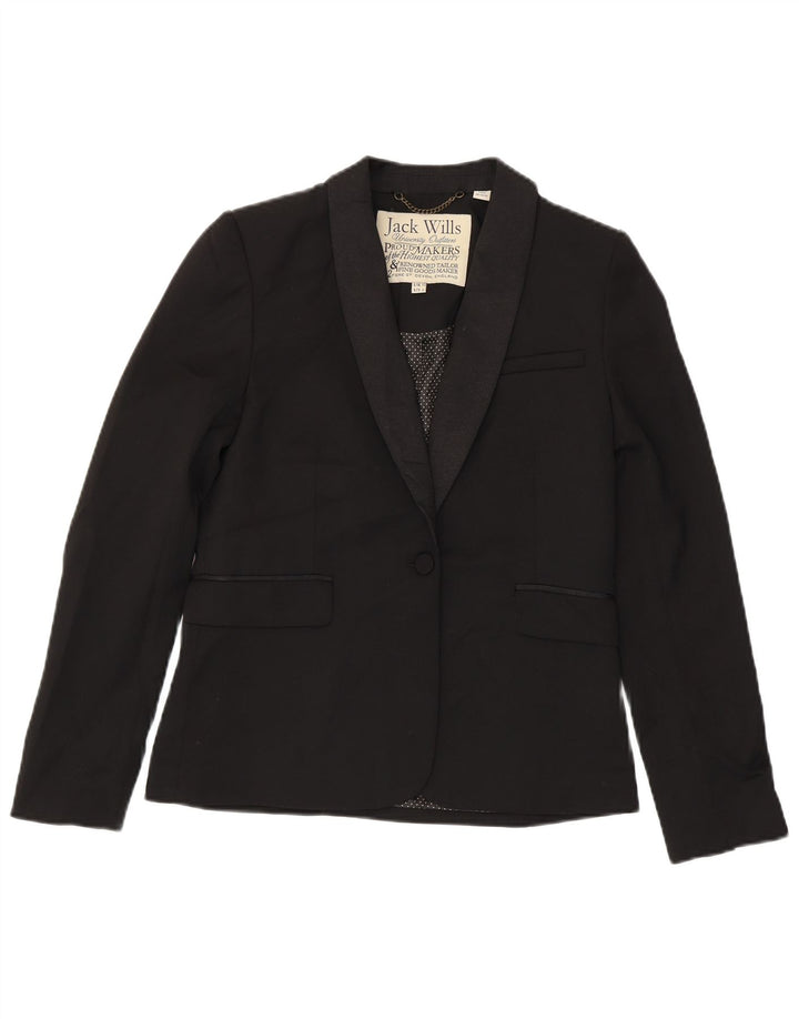 Jaqueta blazer feminina Jack Wills University Outfitters Reino Unido 10 pequena preta