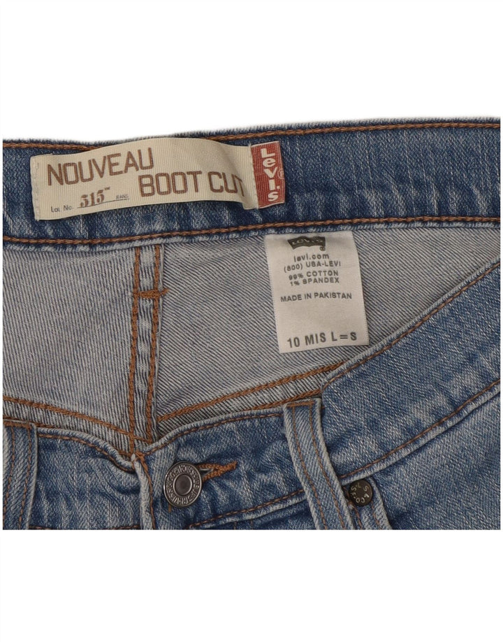 Calça jeans feminina LEVI'S 515 Nouveau Bootcut US 10 grande W32 L29 algodão azul