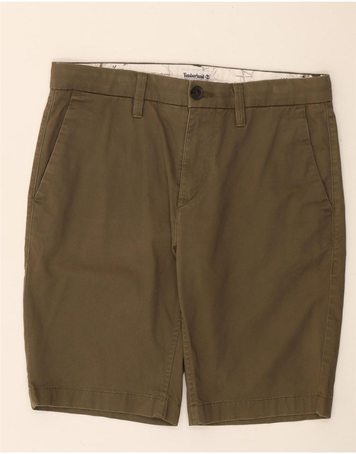 Timberland Mens Chino Shorts W30 Médio Algodão Cáqui