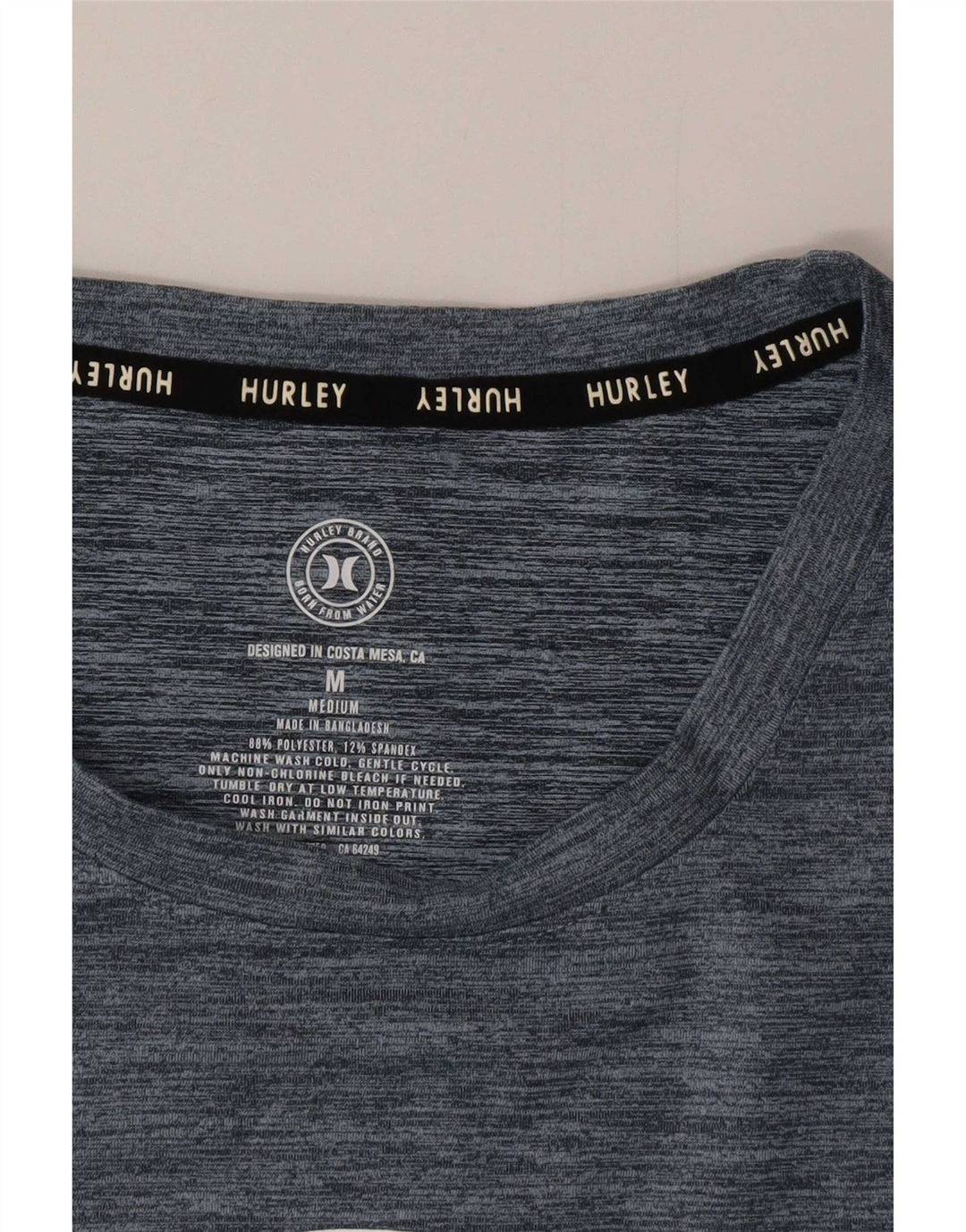 Camiseta masculina Hurley com estampa gráfica, poliéster manchado azul marinho médio