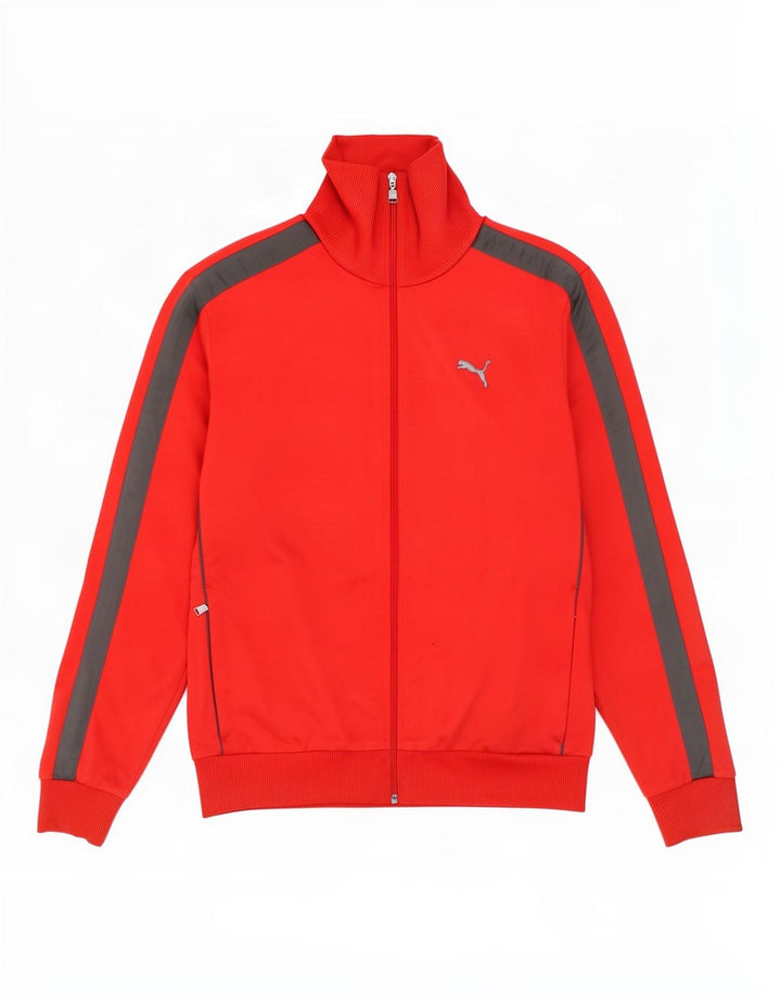 Puma Mens Tracksuit Top Jacket Grande Poliéster Colorblock Vermelho