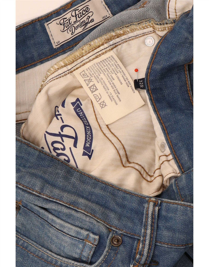 Fat Face Mens Slim Jeans W32 L32 Azul Algodão