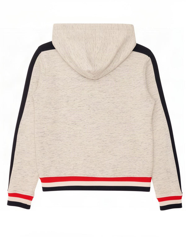 Tommy Hilfiger Crop Hoodie Jumper feminino UK 2 2XS cinza colorblock algodão
