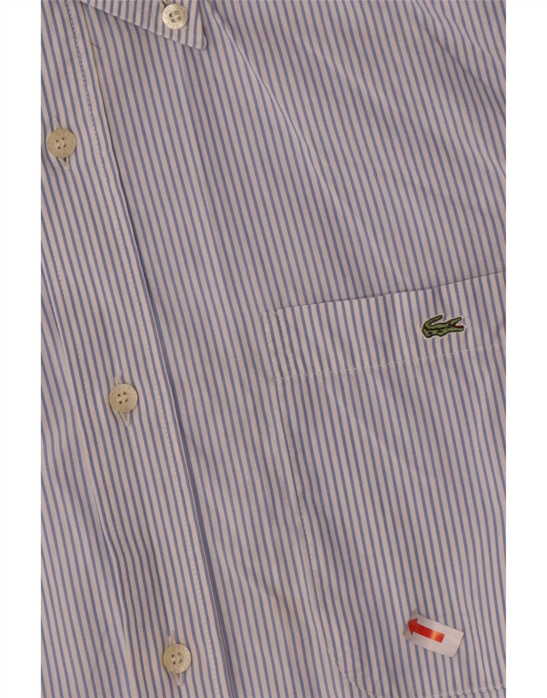 Camisa masculina Lacoste tamanho 39 algodão listrado azul médio