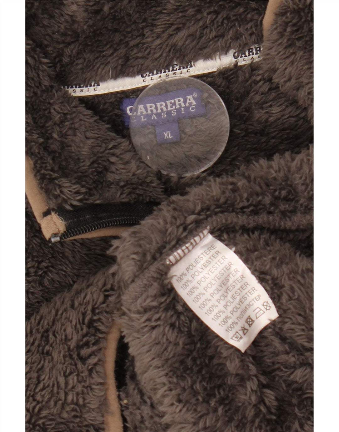 Jaqueta Carrera Feminina Loose Fit Fleece UK 18 XL Marrom Poliéster