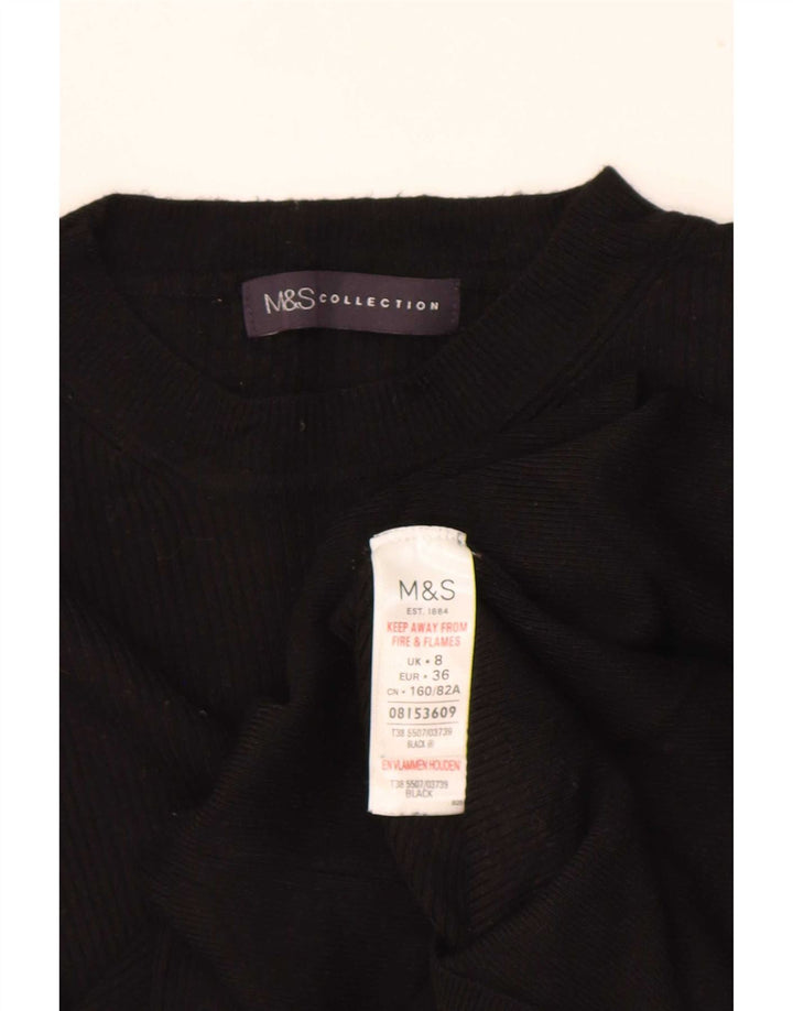 Blusa feminina Marks & Spencer UK 8 pequena viscose preta