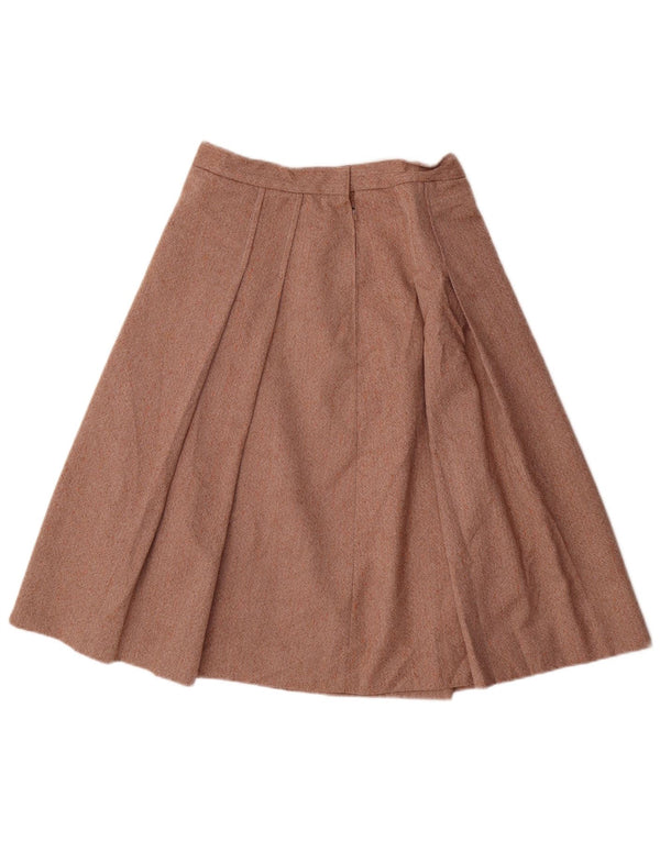 Saia feminina vintage plissada linha A W26 pequena marrom