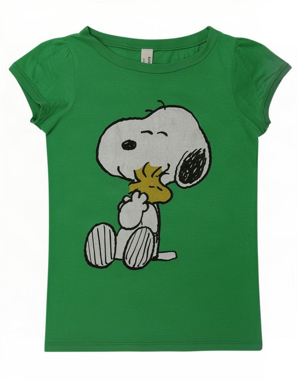 Camiseta Benetton Girls Peanuts Graphic 9-10 Anos Verde