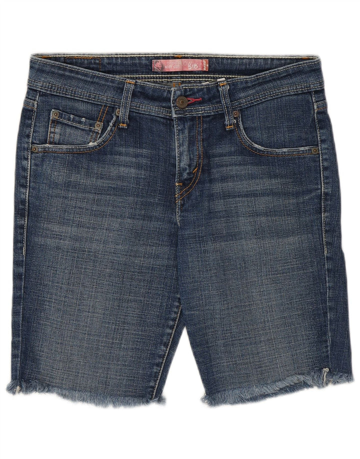 Shorts jeans feminino Levi's 518 cintura baixa tamanho 7 médio W30 algodão azul