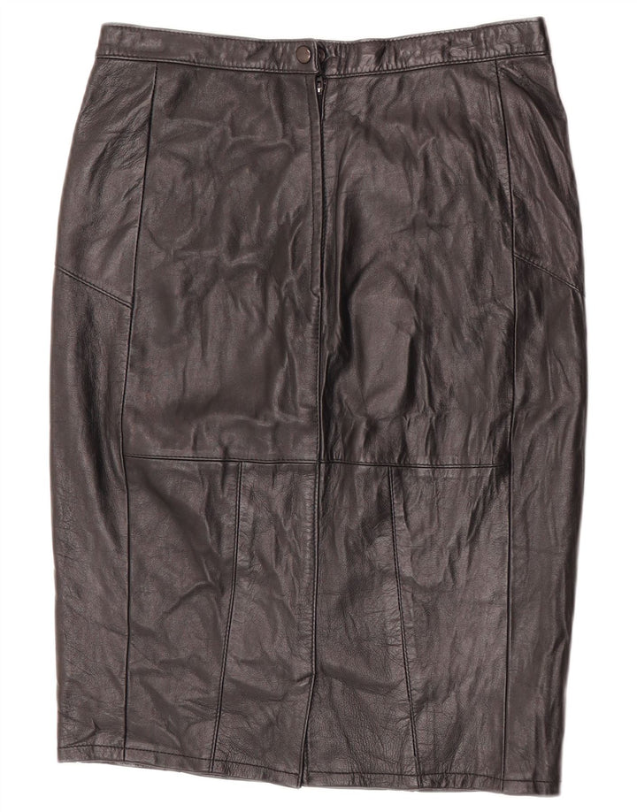 Saia feminina de couro VINTAGE W30 média preta