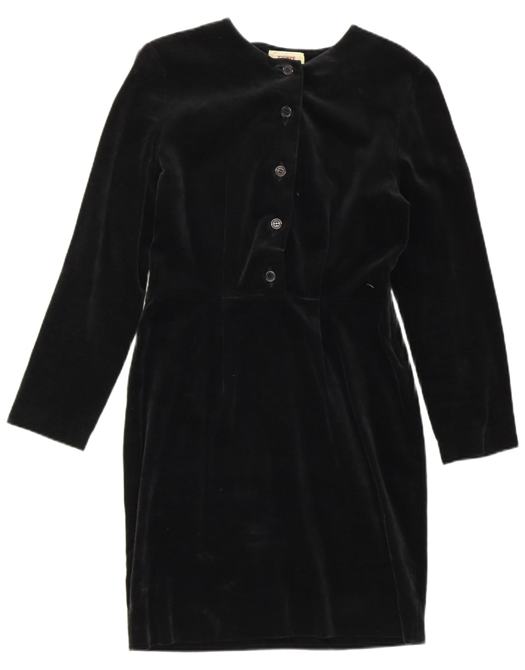 Vestido feminino SISLEY com bainha de veludo UK 6 XS algodão preto