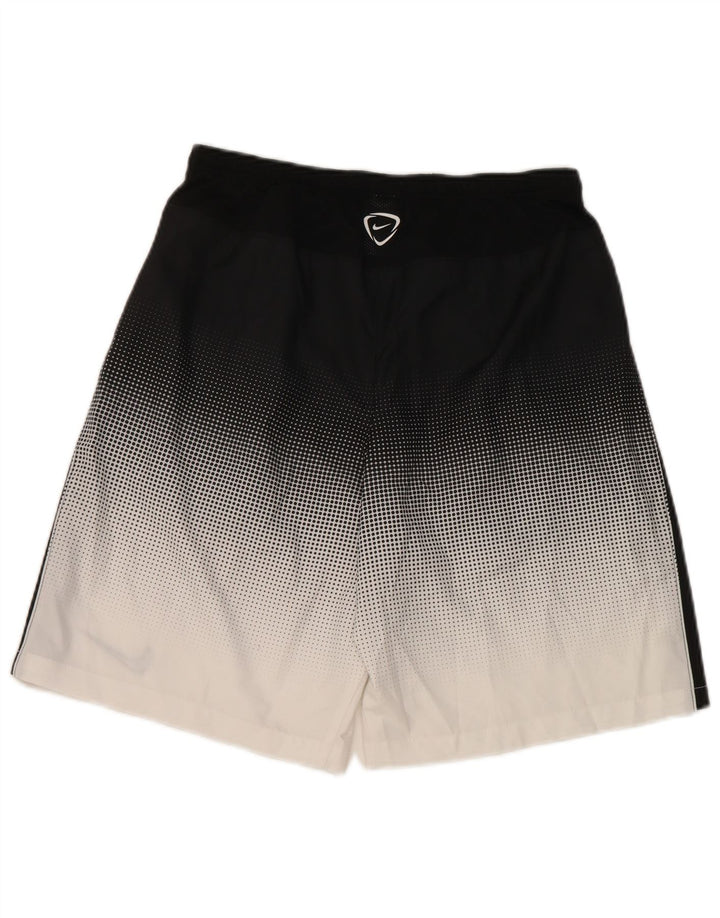 Shorts esportivos masculinos Nike Dri Fit médio preto colorblock poliéster