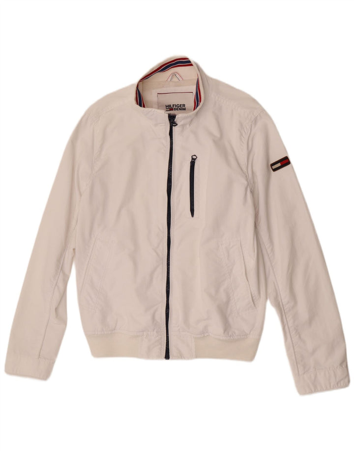 Jaqueta bomber masculina Tommy Hilfiger Reino Unido 38 médio branco nylon
