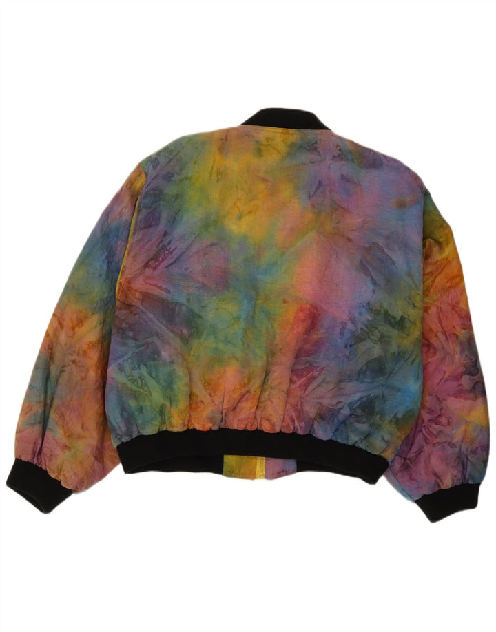 Jaqueta bomber feminina vintage IT 42 média multicolorida tie dye poliamida