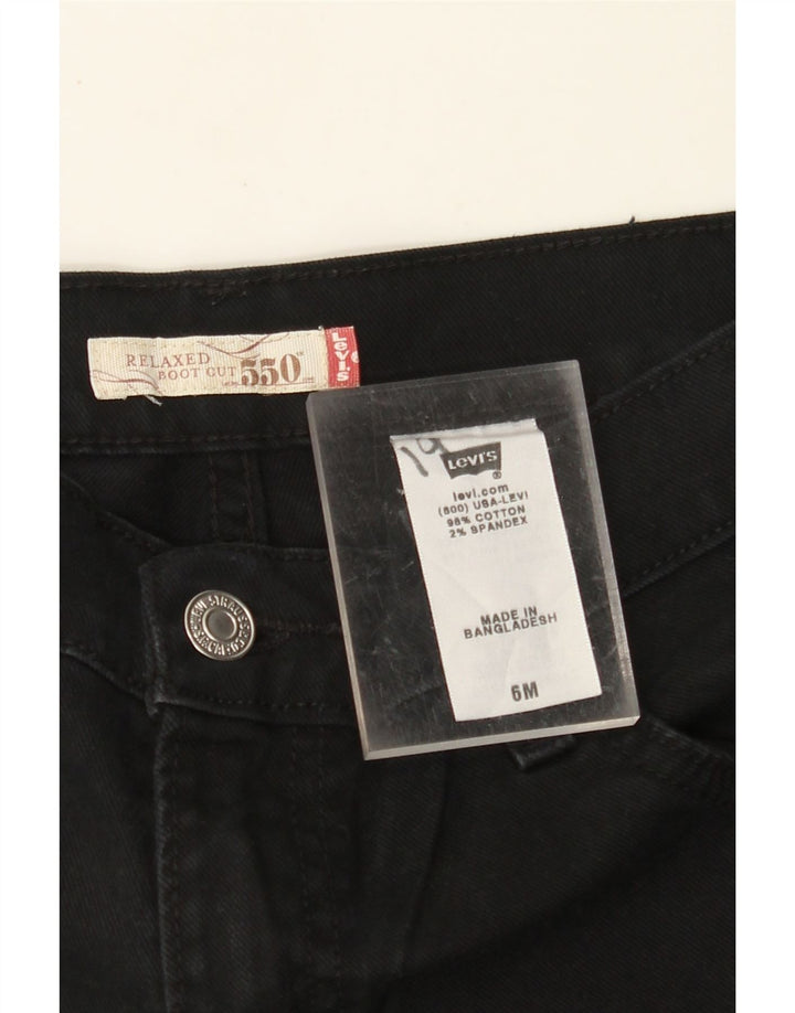 Calça Jeans Levis Feminina 550 Relaxed Fit Bootcut EUA 6 Médio W28 L28 Preto