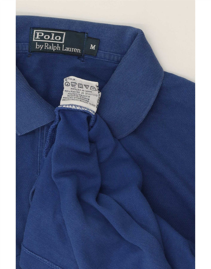 Camisa polo masculina Polo Ralph Lauren de algodão azul médio