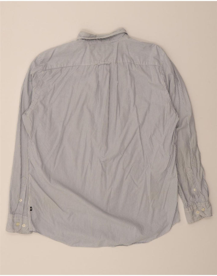 NAUTICA Mens Shirt Large Blue Pinstripe Cotton Vintage Nautica and Second-Hand Nautica from Messina Hembry 