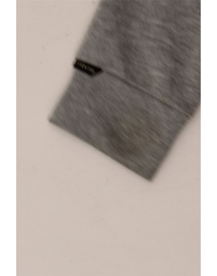 Suéter masculino Quiksilver com capuz e zíper pequeno cinza colorblock poliéster
