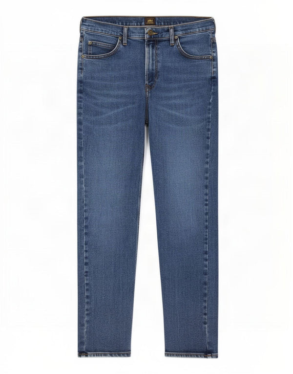 Lee Mens Rider Slim Jeans W34 L32 Azul Algodão