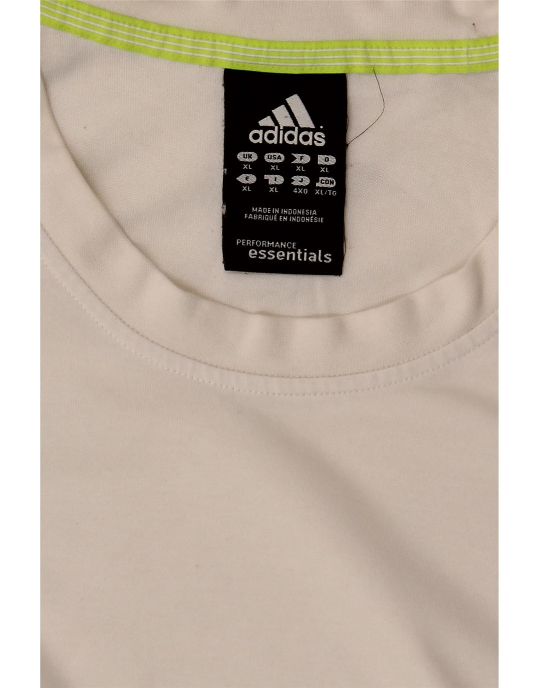 ADIDAS Mens T-Shirt Top XL Off White Cotton Vintage Adidas and Second-Hand Adidas from Messina Hembry 