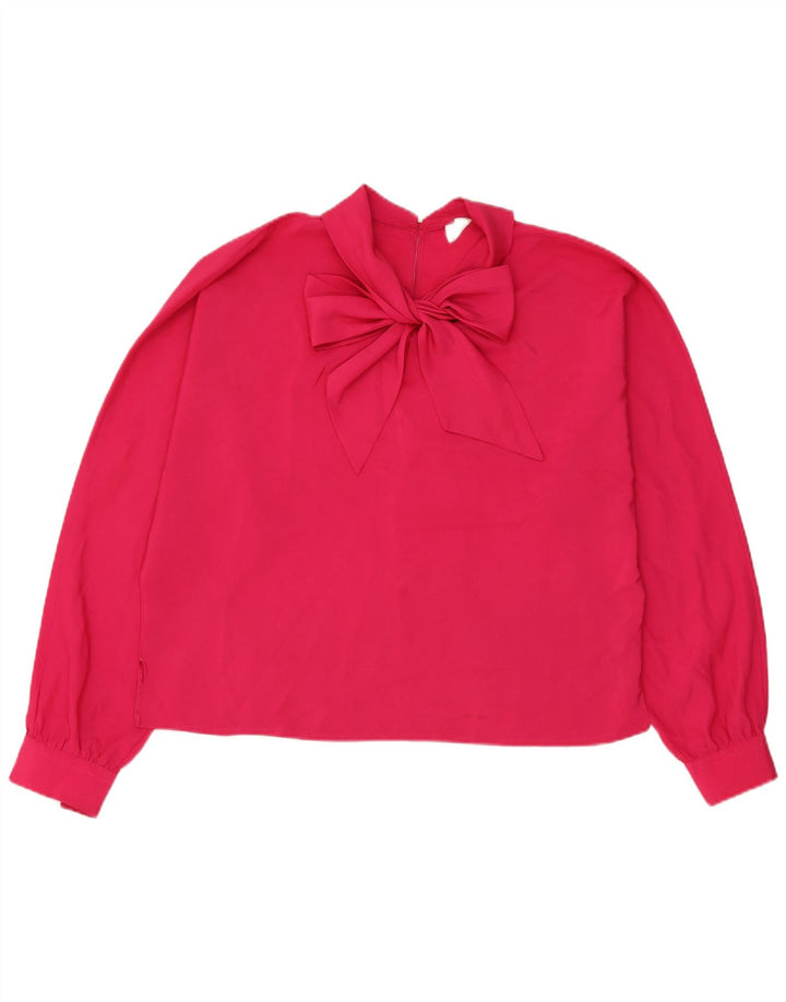 Blusa feminina Primavera Firenze com gravata borboleta grande tamanho Reino Unido 16 grande rosa