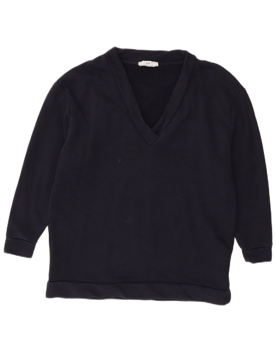 Zara Womens Oversized Sweatshirt Jumper Reino Unido 14 Médio Azul Marinho
