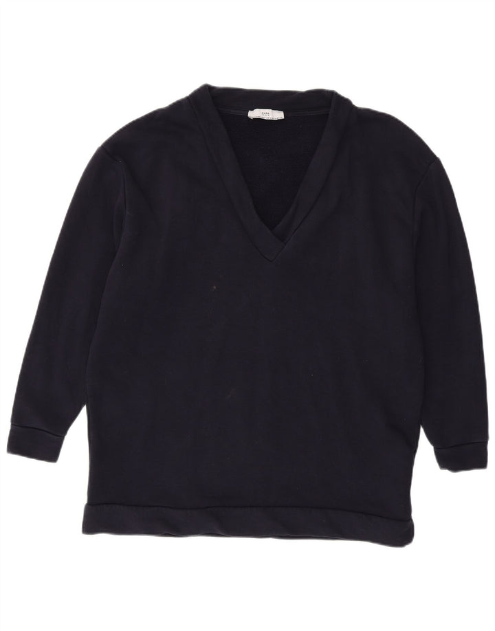 Zara Womens Oversized Sweatshirt Jumper Reino Unido 14 Médio Azul Marinho
