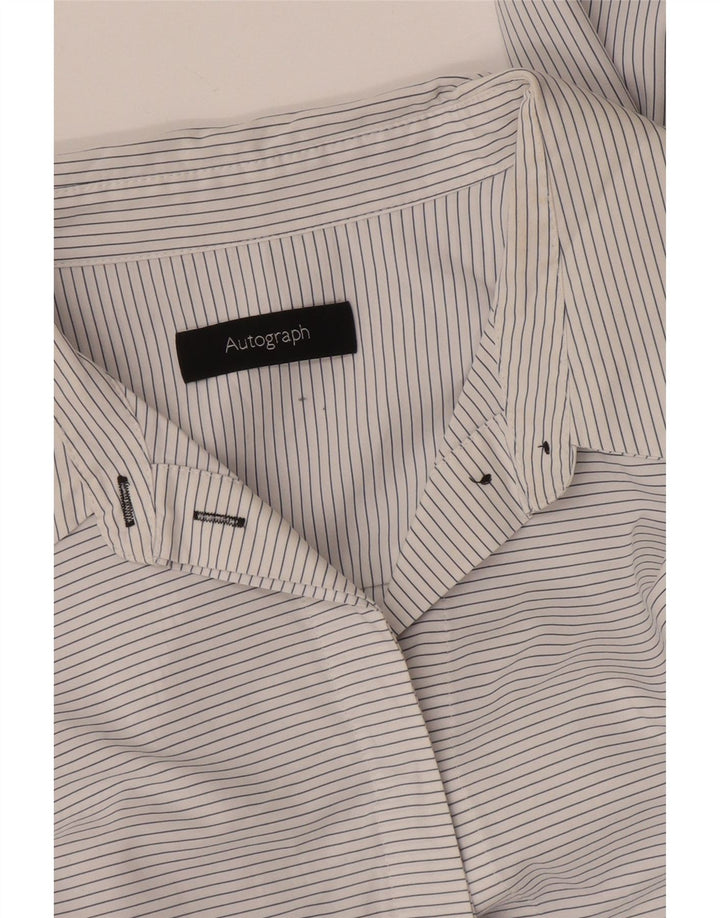 Vestido feminino Marks & Spencer Autograph Shirt UK 14 médio listrado branco