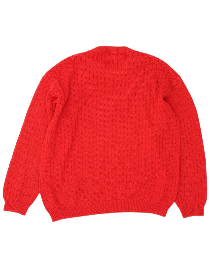 Il Granchio Suéter masculino com gola redonda XL lã vermelha