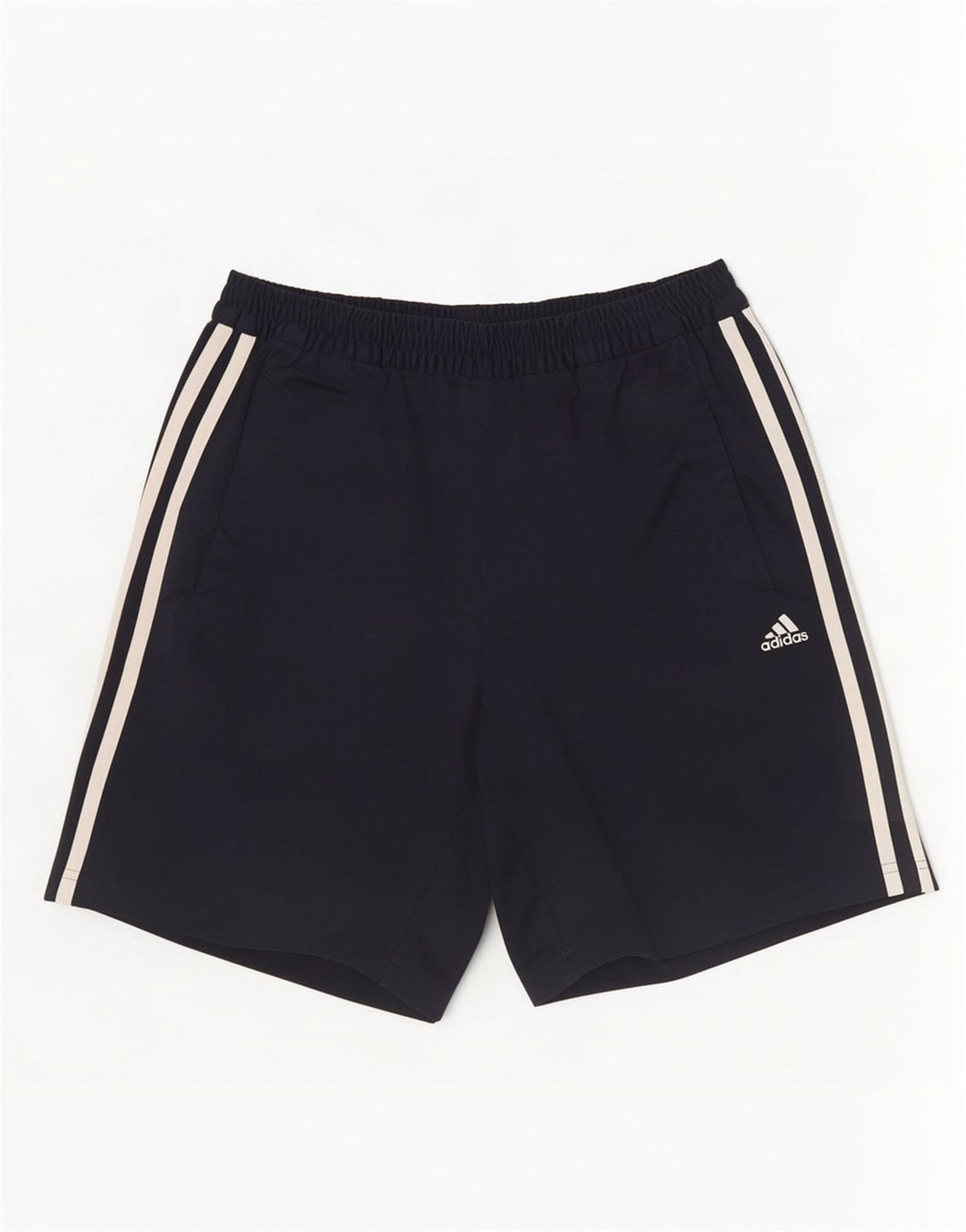 Shorts esportivos masculinos Adidas pequenos poliéster azul marinho