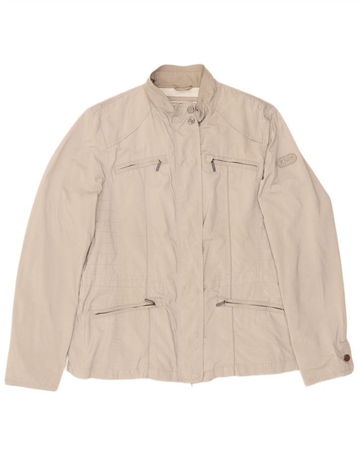Jaqueta Geox Feminina Respira Utility UK 14 Grande Poliéster Bege