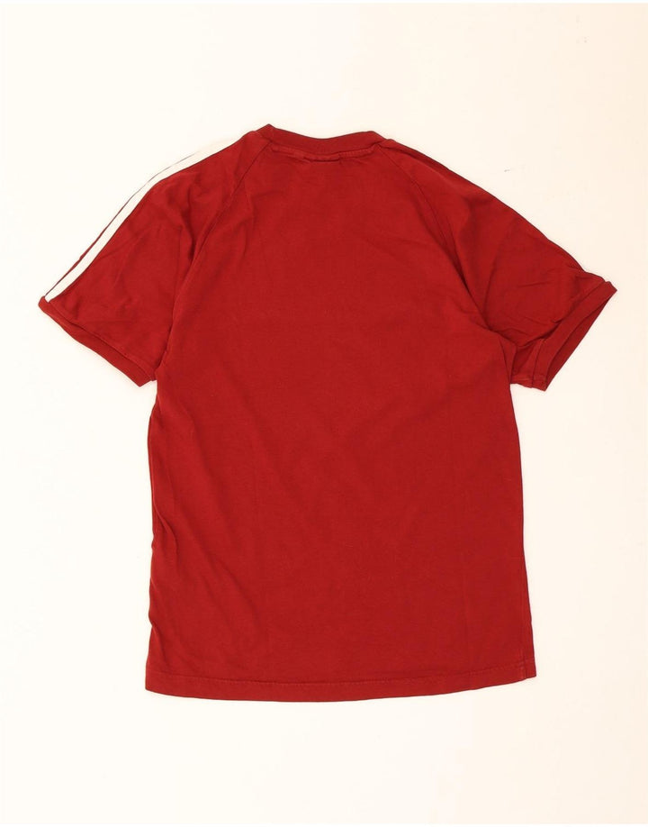 Adidas Mens T-Shirt Top Pequeno Algodão Vermelho