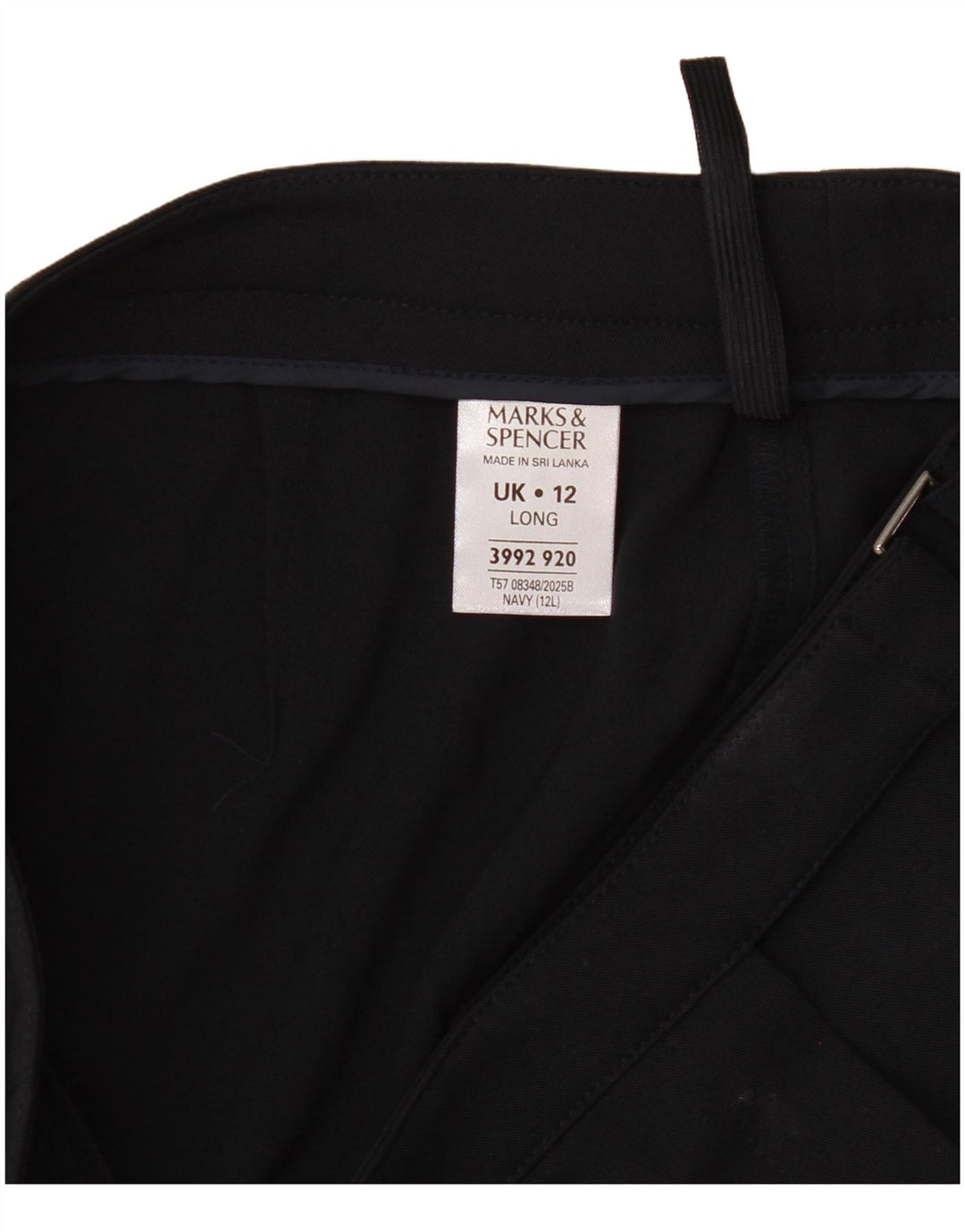 Calça feminina Marks & Spencer Reino Unido 12 médio W32 L32 azul marinho