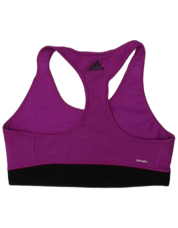 Adidas Womens Climalite Graphic Sport Bra Top UK 12/14 Medium Purple Sports