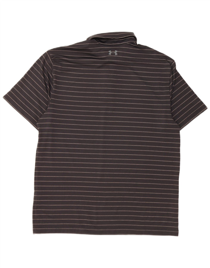 Camisa polo masculina UNDER ARMOUR grande poliéster listrado preto