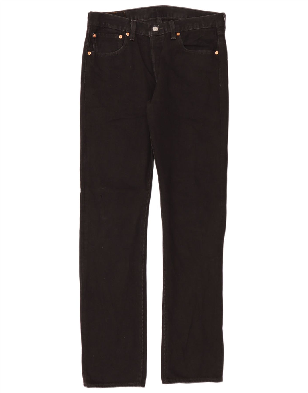 Jeans Levis 501 Straight Masculino W31 L34 Algodão Preto