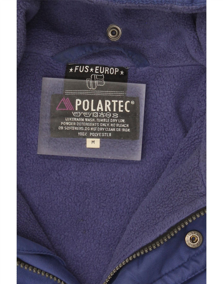 Jaqueta corta-vento masculina Polartec de grandes dimensões UK 38 poliéster azul médio