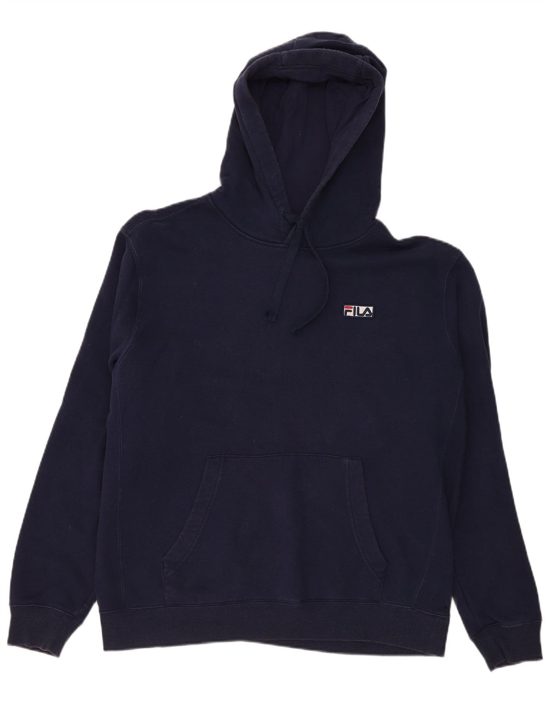 Fila moletom com capuz masculino grande algodão azul marinho