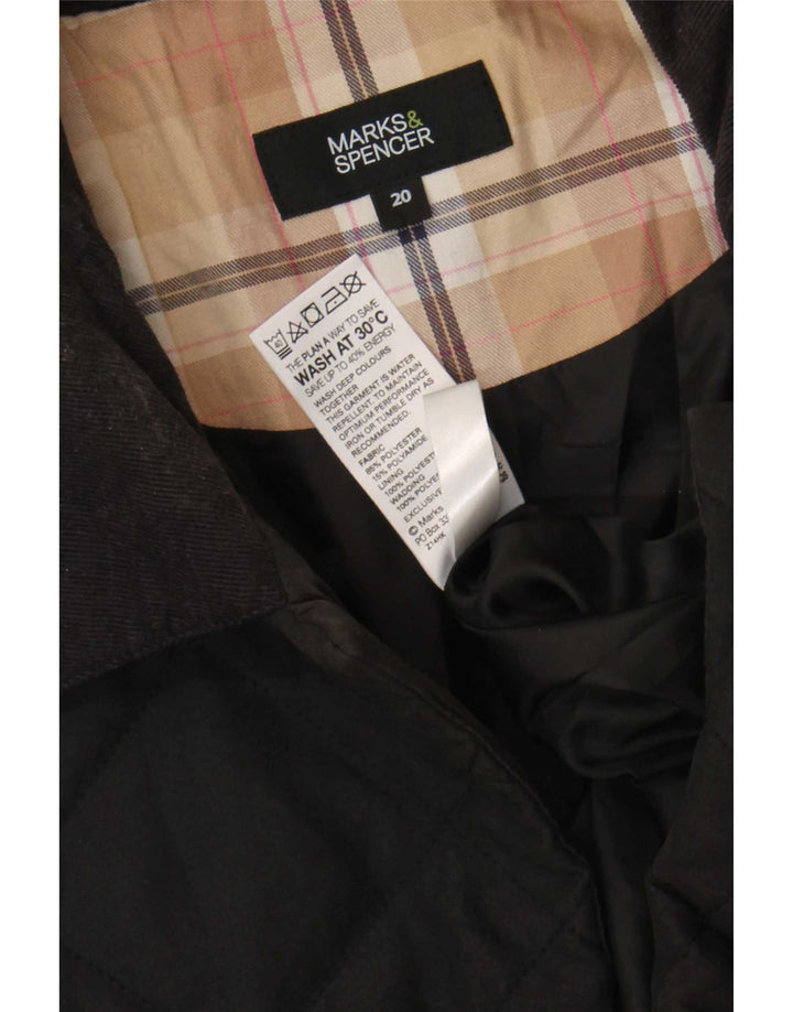 Jaqueta acolchoada feminina Marks & Spencer UK 20 2XL poliéster preto
