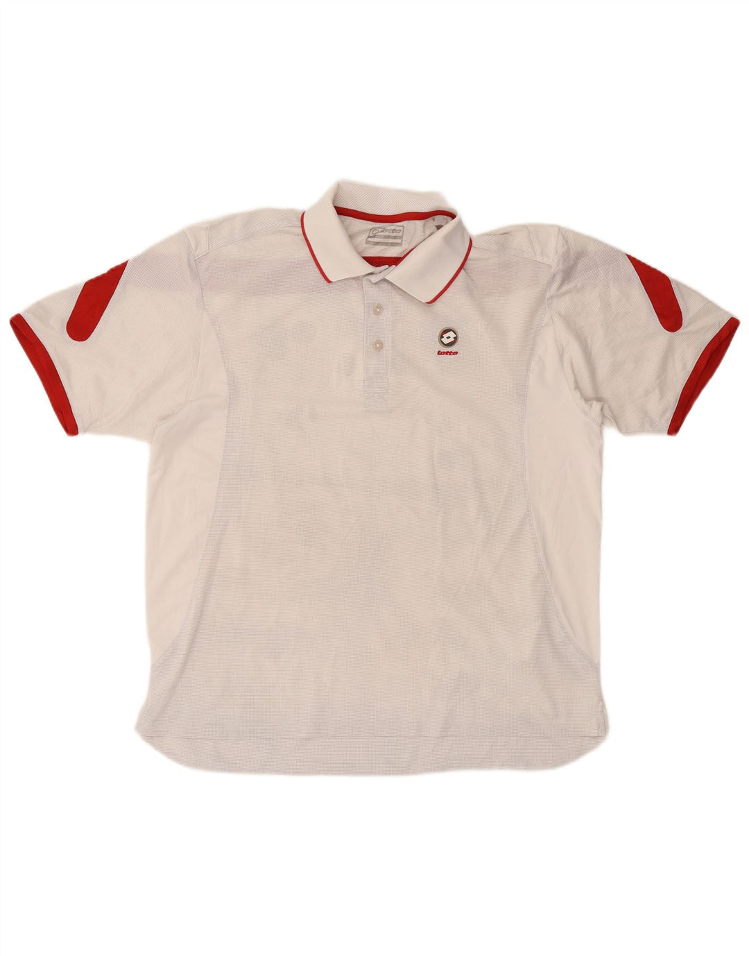 LOTTO Mens Polo Shirt Large White Colourblock Polyester