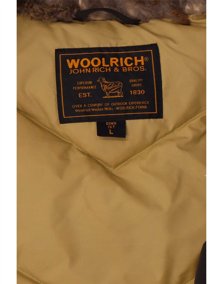 Jaqueta feminina acolchoada com capuz Woolrich Reino Unido 16 grande marrom