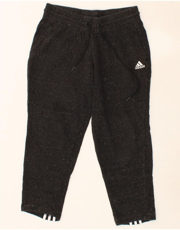 ADIDAS Womens Capri Tracksuit Trousers UK 12/14 Medium  Black Flecked Vintage Adidas and Second-Hand Adidas from Messina Hembry 