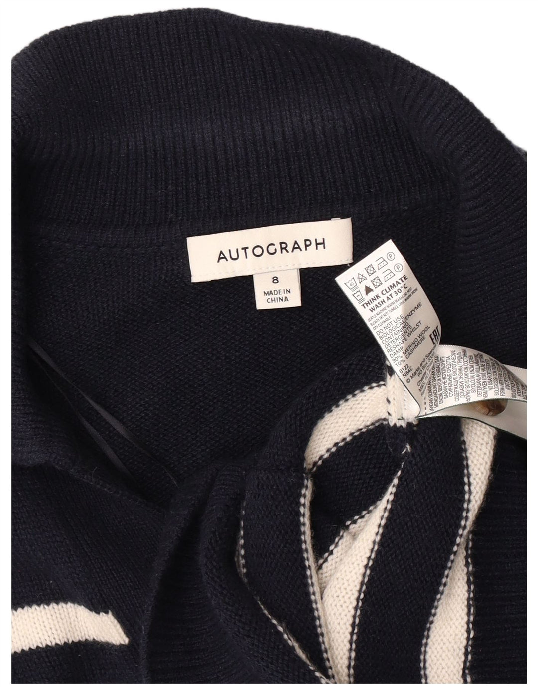 Suéter feminino Marks & Spencer Autograph Cardigan Reino Unido 8 pequeno azul marinho