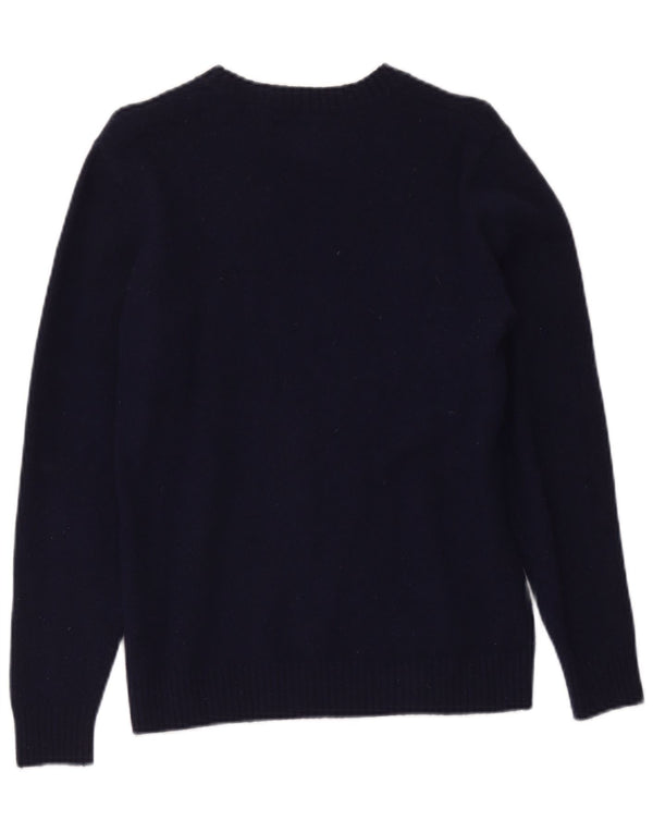 Levi's Womens Boat Neck Jumper Sweater UK 10 Small Navy Blue Wool