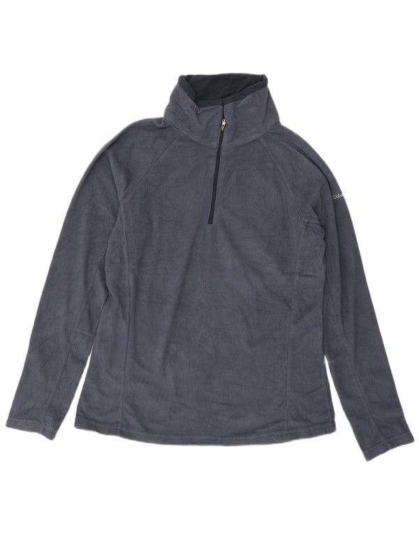 Suéter de lã Columbia masculino com zíper e gola grande azul marinho poliéster