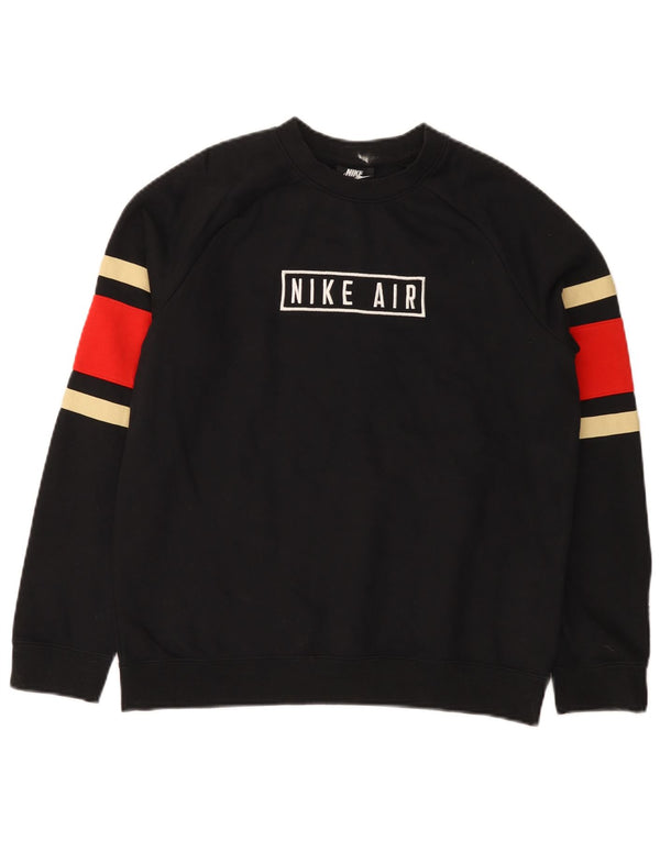 Moletom gráfico Nike Boys Jumper 13-14 anos XL preto colorblock algodão